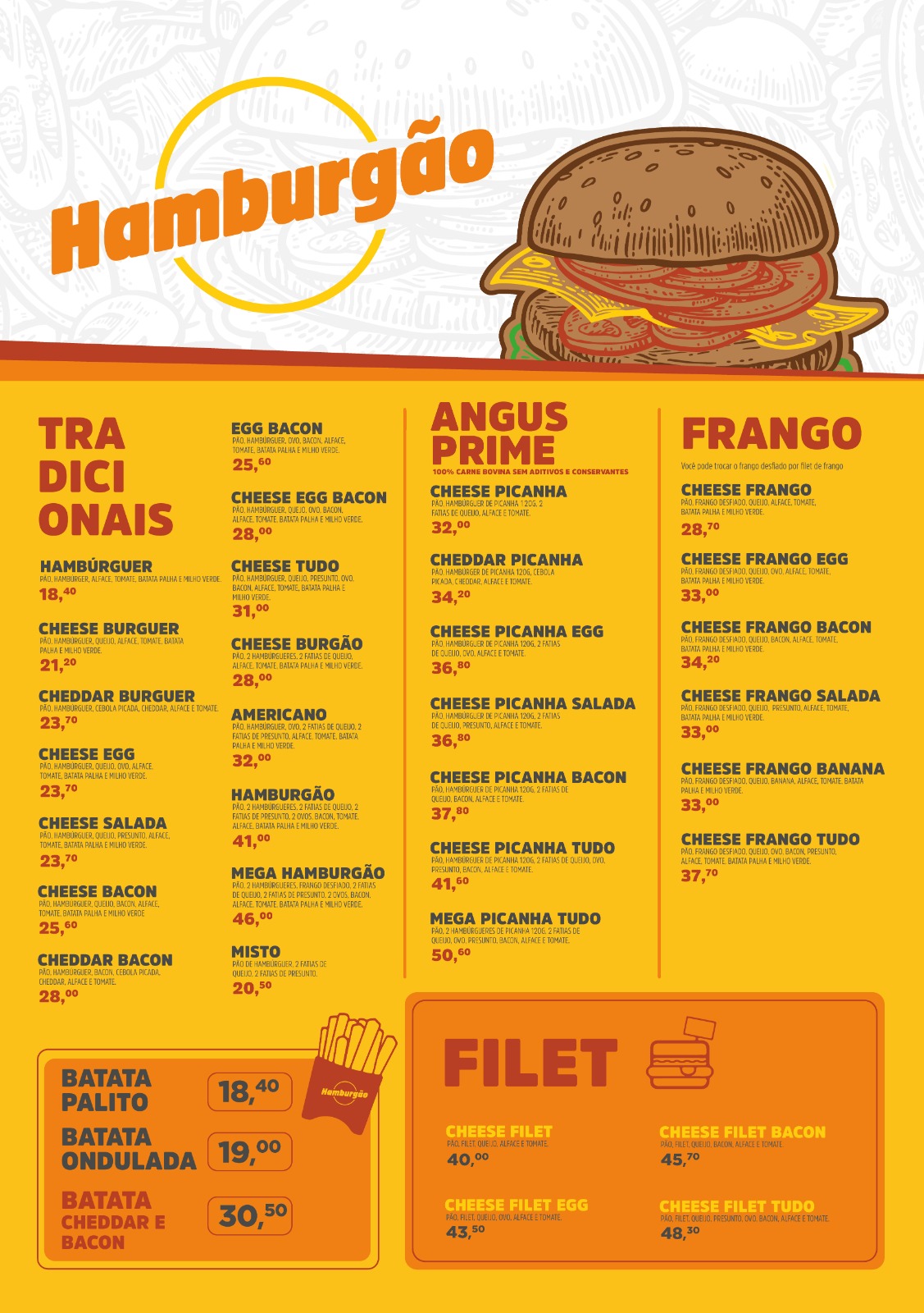Cardápio Hamburgão — Página 1